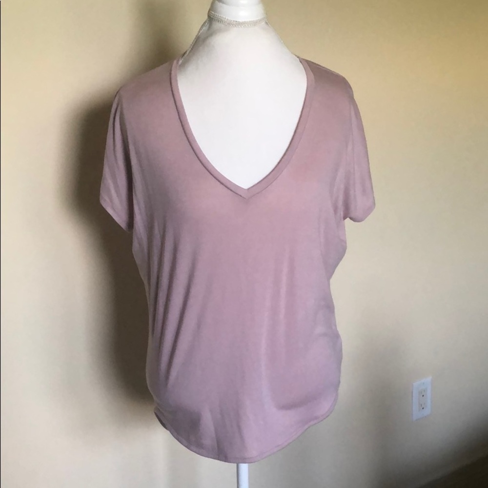 Express Dusty Pink V-Neck